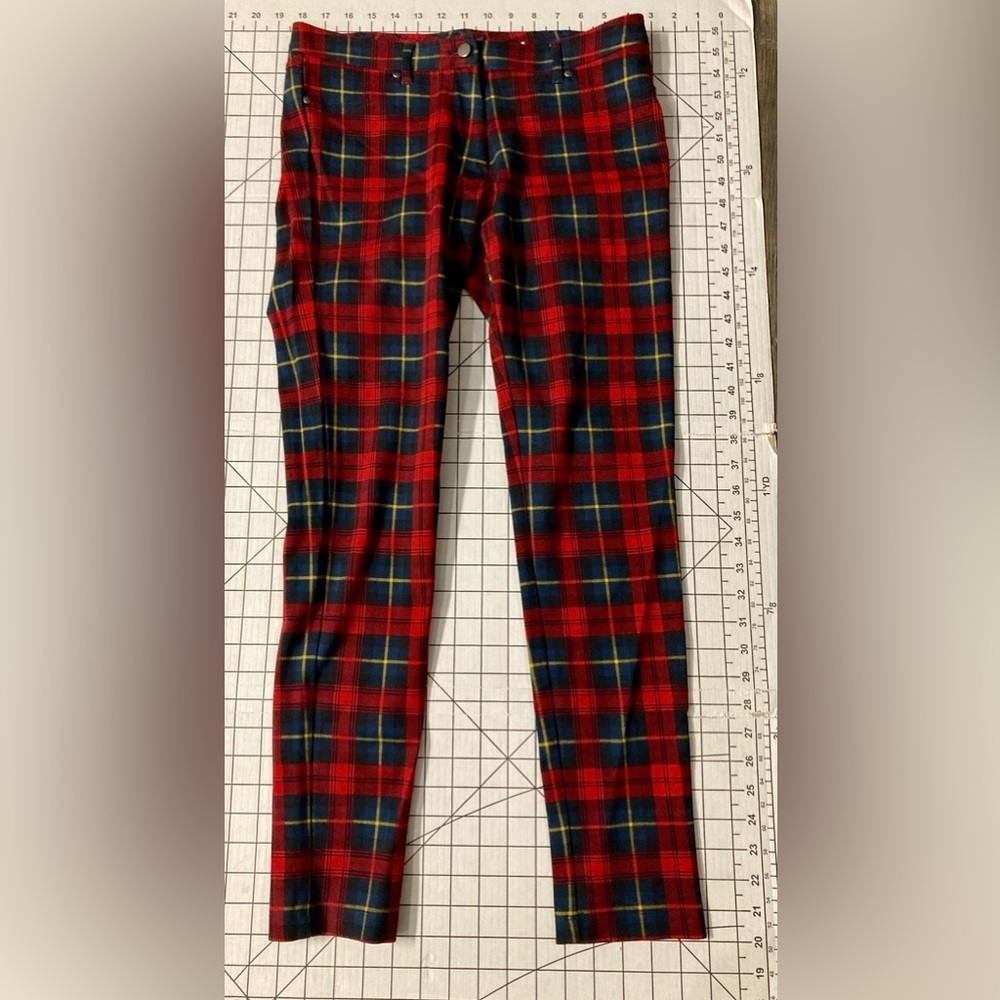 J.‎ McLaughlin Women’s Size 4 Red Plaid Ankle Stretch Becca Pants